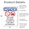 Signmission No Food Or Drink Allowed, 12 in W x Rectangle, Aluminum OS-2PACK-NS-A-1218-V-14579 - alternate 2